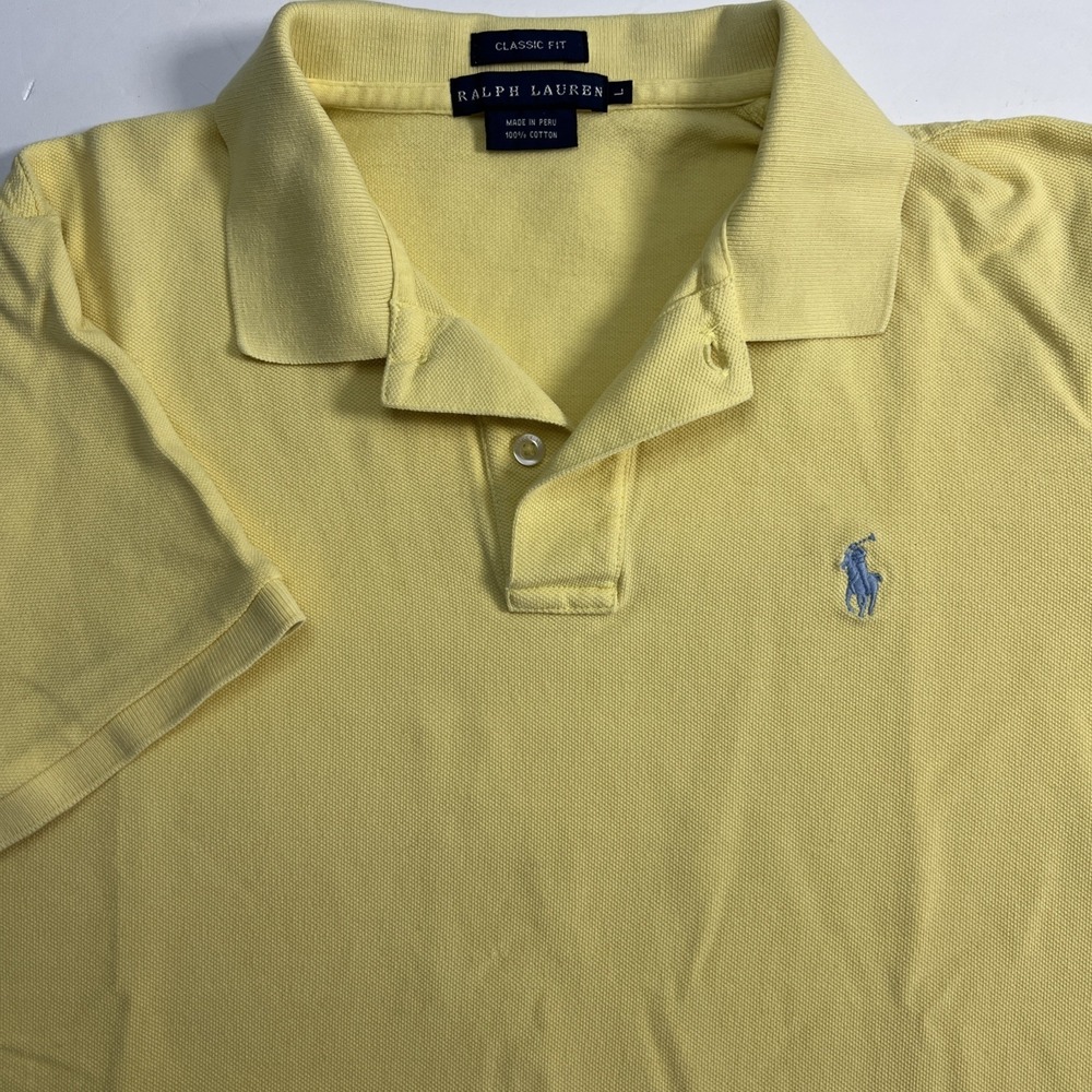 Ralph Lauren Boys Size Large Classic Fit S/S Yellow Polo RN# 41381